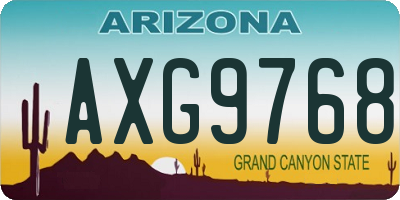 AZ license plate AXG9768