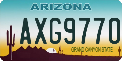 AZ license plate AXG9770