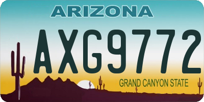 AZ license plate AXG9772