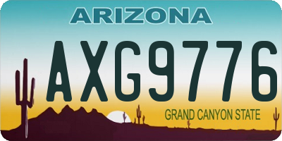 AZ license plate AXG9776