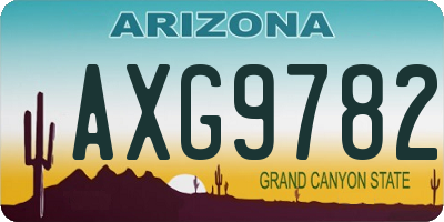 AZ license plate AXG9782