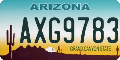 AZ license plate AXG9783