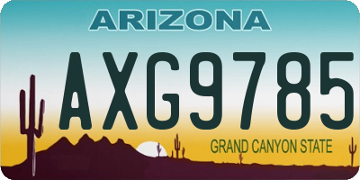 AZ license plate AXG9785