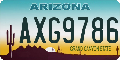 AZ license plate AXG9786