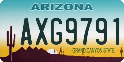 AZ license plate AXG9791