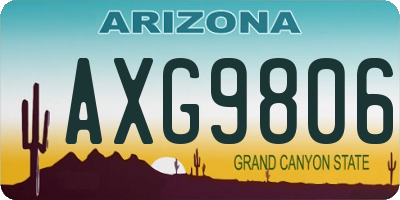 AZ license plate AXG9806