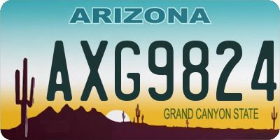 AZ license plate AXG9824