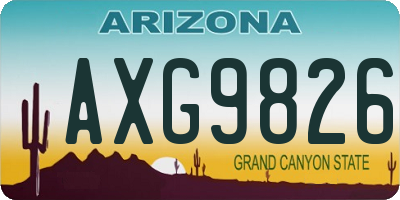 AZ license plate AXG9826