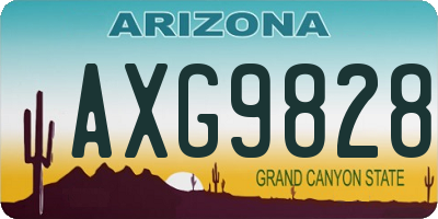 AZ license plate AXG9828