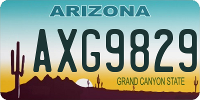 AZ license plate AXG9829