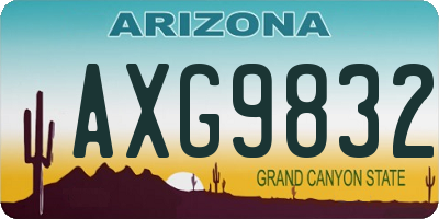 AZ license plate AXG9832