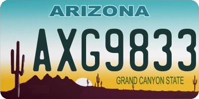 AZ license plate AXG9833