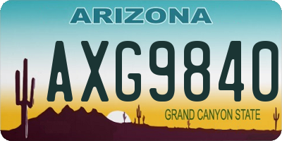 AZ license plate AXG9840