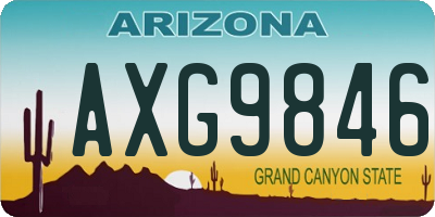 AZ license plate AXG9846