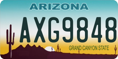 AZ license plate AXG9848