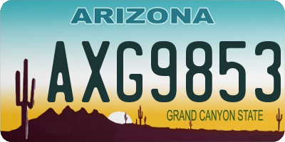 AZ license plate AXG9853