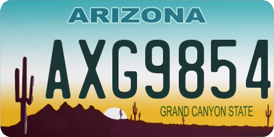 AZ license plate AXG9854
