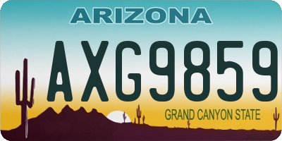 AZ license plate AXG9859