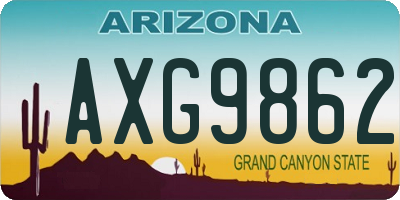 AZ license plate AXG9862