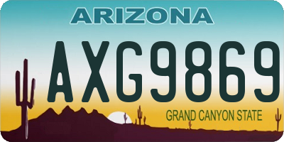 AZ license plate AXG9869