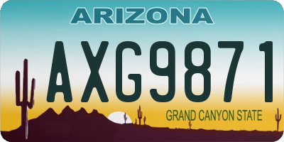 AZ license plate AXG9871