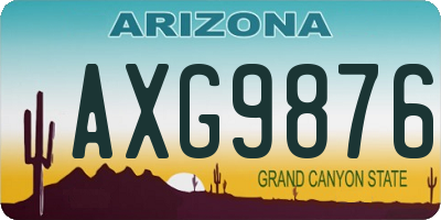 AZ license plate AXG9876