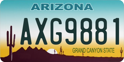 AZ license plate AXG9881