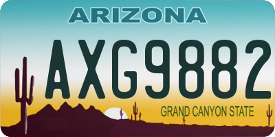AZ license plate AXG9882