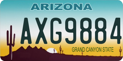 AZ license plate AXG9884
