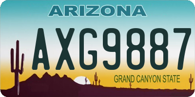 AZ license plate AXG9887
