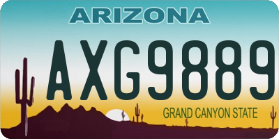 AZ license plate AXG9889