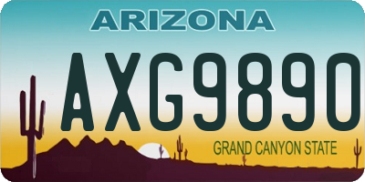 AZ license plate AXG9890