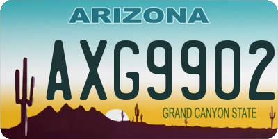 AZ license plate AXG9902