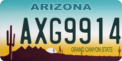 AZ license plate AXG9914