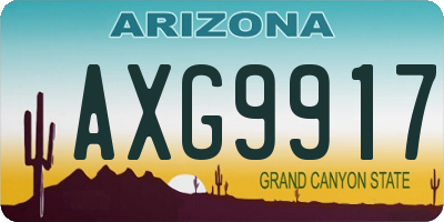 AZ license plate AXG9917