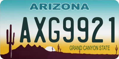 AZ license plate AXG9921