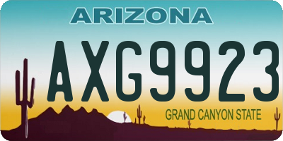 AZ license plate AXG9923