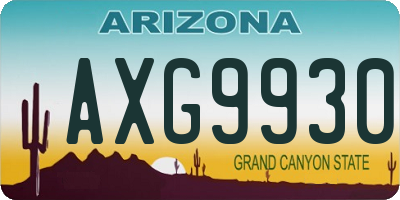 AZ license plate AXG9930