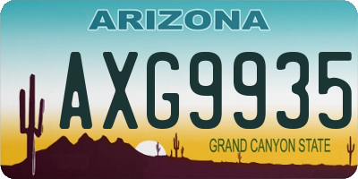 AZ license plate AXG9935