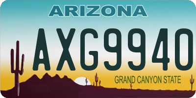 AZ license plate AXG9940