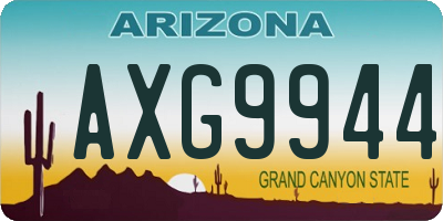AZ license plate AXG9944