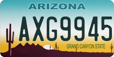 AZ license plate AXG9945