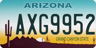AZ license plate AXG9952
