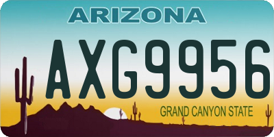 AZ license plate AXG9956