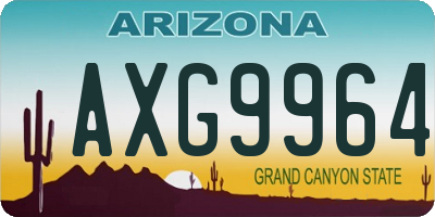 AZ license plate AXG9964