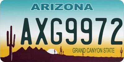 AZ license plate AXG9972