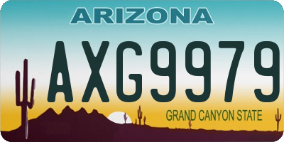 AZ license plate AXG9979