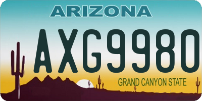 AZ license plate AXG9980