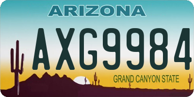 AZ license plate AXG9984