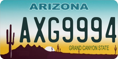 AZ license plate AXG9994
